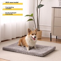 Tapis-lit rectangulaire épais en velours pelucheux doux et chaud pour animaux de compagnie, doublure polaire, amovible, vente en gros, stock Chine