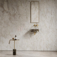 Vente en gros de lavabos en marbre Emperador foncé de luxe sur mesure, lavabo mural, lavabo de salle de bain moderne, lavabo sur pied en marbre, petit lavabo