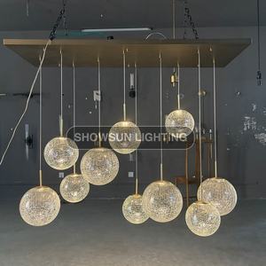 Luminária Moderna para Villa, Luminária Pendente de Vidro Bolha Clara, Base E12, Decoração para Casa, Lustre LED - Product Image 3