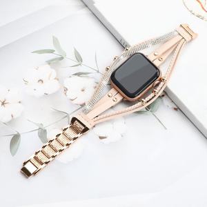 Bracelet de montre en alliage de zinc et cuir, vente en gros d'usine, pour Apple Watch S10 11 46mm Ultra 49mm SE 44mm, bracelet de montre intelligente - Product Image 3