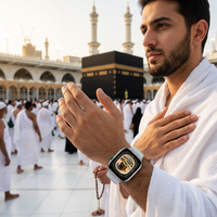Jam Tangan Digital Tasbih Pintar dengan Tampilan 99 Nama Allah, Alarm Azan Otomatis, dan Penghitung Langkah untuk Penggunaan Sehari-hari