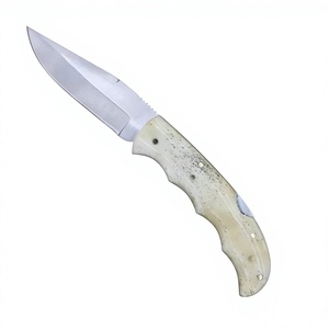 Couteau de chasse à lame pointue, lame en acier inoxydable d'épaisseur 0,6 mm, bord droit, manche en ivoire, couteau pliant à lame unique - Product Image 1