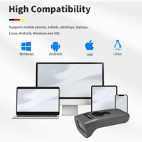 Escáner de Código de Barras de Bolsillo Mini H-1800 Inalámbrico, Modo de Carga Instantánea o Almacenamiento Opcional, Compatible con Sistemas IOS, Android y Windows