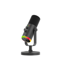 Microphone de bureau USB à condensateur RGB avec sortie XLR, réduction du bruit pour le jeu, le streaming, l'enregistrement de podcasts