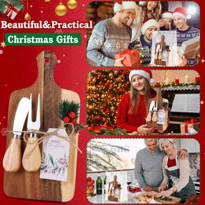 ชุดกระดานชาร์กูเตอรี ชุดกระดานชีสขนาดเล็ก กระดานตัดไม้ มีดชีสจำนวนมาก ส้อม ถุงพีวีซี ป้าย<span class=keywords><strong>เชือก</strong></span><span class=keywords><strong>ป่าน</strong></span> สำหรับคริสต์มาส - Product Image 4