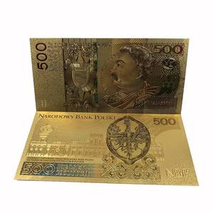 Colorful Polish Foil Plastic Pope John Paul Collection Gold Card 10 50 100 200 500 PLN Gift Banknote - Product Image 3