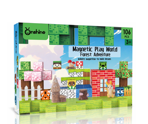 Bloques Magnéticos Onshine, 106 Piezas, Bloques de Construcción Magnéticos, Castillo Forestal, Jardín, Cubos Magnéticos STEM para Niños - Product Image 6
