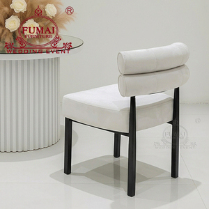 FUMAI FURNITURE Modern White Fabric Hotel <b>Chair</b> With Tapered Legs And Solid <b>Back</b> For Indoor Use - Product Image 4