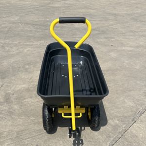 Nampan rangka baja lipat 4 roda tahan lama troli kapasitas 200KG Poly Garden Dump <span class=keywords><strong>Truck</strong></span> OEM limbah tangan tugas berat yang dapat disesuaikan - Product Image 3