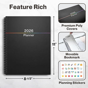 Agenda 2026 con Calendario Grande, <span class=keywords><strong>Etichette</strong></span> Colorate, Include Quaderno per Pianificazione, Adesivi Gratuiti, Organizzatore per Programmi Giornalieri - Product Image 3