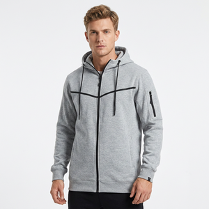 Customizable Blank Unisex Heavy 380g Acid Wash Winter Zip-Up Hoodie Anti-Wrinkle Breathable 100% Cotton Fleece Boxy Cropped OEM - Product Image 1