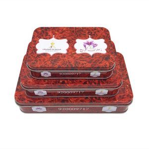 Tùy Chỉnh In Cấp Thực Phẩm Retangular Kim Loại Rỗng Có Thể Container Bao Bì Tin Dập Nổi Nắp Gia Vị 50G 100G 200G Nghệ Tây Hộp Thiếc - Product Image 1