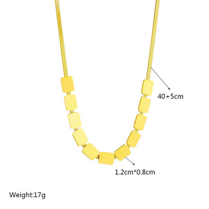 Geometric Gold Necklace Square Chain Party Jewelry Heavy Duty Metal Link Design - Product Image 4