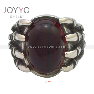 Punk Style Dragon <strong>Claw</strong> <strong>Setting</strong> <strong>Stone</strong> Rings Gothic Stainless Steel Men Jewelry for Halloween Theme Party - Product Image 3