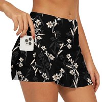 Shorts de sport et yoga taille haute élastiques, respirants et à séchage rapide, en fibre de lait, imprimé hawaïen, grande taille, pour l'été
