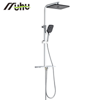 Colonne de douche murale effet pluie en acier inoxydable premium avec mitigeurs et ensemble de pommes de douche