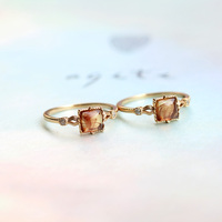 Neue 925 Sterling Silber Ringe Synthetischer Bernstein Stein Ring 925 Silber ringe Hochwertige Schmuck beschichtung 14 Karat Gold