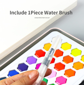 BOMEIJIA 36 colori in tinta unita pittura ad acquerello Set con pennello penna ad acqua pennello pigmento ad acquerello scuola di arte forniture - Product Image 4