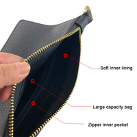 Tas Kulit Asli Pria Kasual untuk Kartu, Uang, dan Ponsel dengan Dompet Amplop dan Logo Kustom