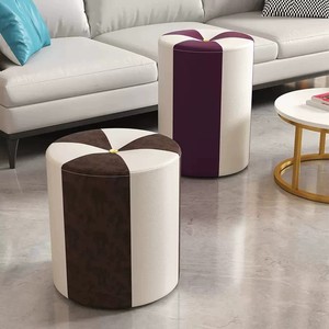 Sgabello Moderno Creativo in Legno Massello, Panca Bassa Multifunzionale per Soggiorno, Trucco e Ingresso - Product Image 1