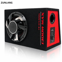 Subwoofer para Auto con Amplificador Integrado de 12 Pulgadas, Altavoces para Auto con 350W RMS, Caja de Subwoofer Activo para Auto