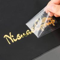Autocollant personnalisé en métal 3D nickelé transparent, logo, impression UV, étiquette d'emballage, estampage à chaud argent/or