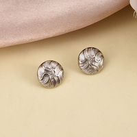 Kancing Hias Logam Berlapis Elektroplating Bentuk Bunga dengan Mutiara - Kancing Sweater dan Kemeja Gaya Cina - Ready Stock