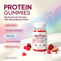 Gummies protéinés 10 g de protéines par portion Favorise la récupération musculaire après les entraînements Saveur fruits rouges mélangés 90 unités
