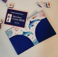 Tempat Kartu Permainan Mahjong Warna Merah Biru Hijau Putih, Tempat Kartu Peraturan Mahjong, Tempat Kartu Mahjong Warna Pink dari Kulit PU, Folio Kartu Mahjong Amerika