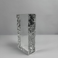 Brique de verre rectangulaire décorative à motif de glace cristalline hautement translucide, à fusion à chaud, pour la décoration intérieure - Meilleures ventes