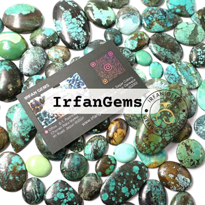 Turquoise tibétaine de qualité supérieure, 100% naturelle, cabochon, pierre précieuse non montée pour la création de bijoux. - Product Image 2