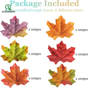600 Hojas Artificiales de Arce en 6 Colores Mezclados, Hojas de Otoño para Decoración de Mesa en Bodas, Fiestas de Otoño, Halloween y Acción de Gracias - Product Image 2