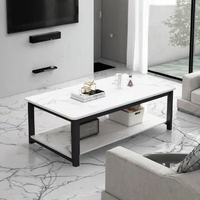 Tables basses modernes multi-niveaux en MDF et acier au design industriel pour salon et mobilier de maison