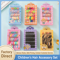 Lot de chouchous pour enfants faits à la main, en tissu coloré très élastique, motif géométrique macarons, style doux, en boîte