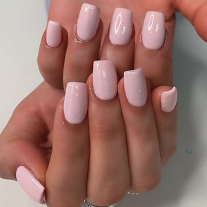 <span class=keywords><strong>Uñas</strong></span> Postizas Acrílicas Cortas para Niños, <span class=keywords><strong>Color</strong></span> Rosa Sólido, Elegantes, al por Mayor, con Empaque Privado - Product Image 4