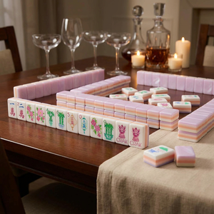 Offre Spéciale Jeu de 160 tuiles de mahjong américaines rouges gravées, en acrylique, à 4 couches, pliable et automatique; cadeau de soirée jeux en famille ou de vacances - Product Image 2