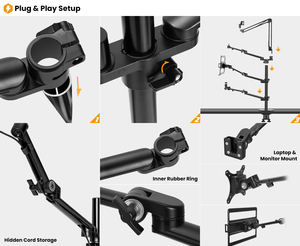 Support de diffusion en direct multifonctionnel 5-en-1 en acrylique pour ordinateur portable, support de lumière, support de microphone, support de caméra, vidéo <span class=keywords><strong>YouTube</strong></span> et maquillage - Product Image 5