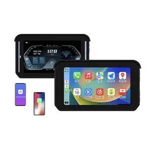 5 Inch IP67 Waterproof GPS Navigation Touch Screen Motorcycle Wireless Apple Carplay Android Auto