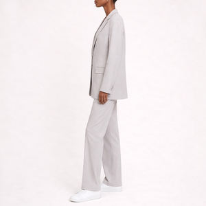 Nuevos Diseños al por Mayor OEM, Chaqueta Informal y Relajada con Botones, Mezcla de Lana, <span class=keywords><strong>Blazer</strong></span> Cruzado para Mujer - Product Image 2