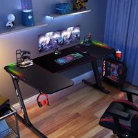Bureau de jeu extensible en forme de L avec LED RGB, fibre de carbone et porte-gobelet – Vente en gros