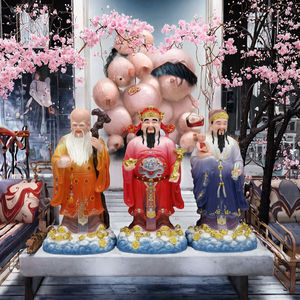 تمثال بودا من الرخام الأبيض لإله الثروة الراتنج الطاوي الخيالي فو شو لديكور المنزل فنغ شوي - Product Image 2