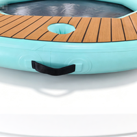 Hamac aquatique à bords polygonaux, équipement de loisirs et de divertissement aquatique, tapis gonflable aquatique avec porte-gobelet