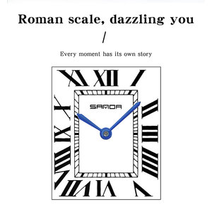 SANDA 1108&9031 นาฬิกาควอทซ์สำหรับผู้ชาย, นาฬิกาคู่รักแฟชั่นลำลองกันน้ำ, สายสแตนเลสทนทานต่อการสึกหรอ, ดีไซน์หน้าปัดทรงสี่เหลี่ยม - Product Image 2