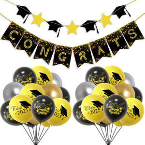 2025 cartel de papel para fiesta de graduación, sombrero de graduación, Bandera de estrella, decoración de fiesta de flores, decoraciones de mesa - Product Image 3