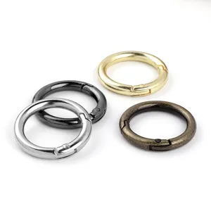 Cheap Metal O Ring Spring Clasps for DIY Jewelry Openable Round Carabiner Keychain Bag Clips Hook Dog Chain Buckles Connector