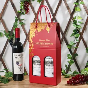 Promotional Oem Golden Supplier Supply Reasonable Price Tube Paper Wine Gift Box 2 Bottles