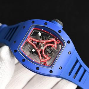 Reloj Mecánico con Movimiento Automático, Diseño de la Torre Eiffel, Tourbillon Azul, Esfera de Cristal de Zafiro, Correa de Goma, Caja de Metal - Product Image 4