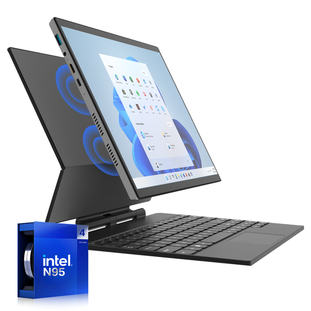 Customized Portable Intel Celeron 12Th Generation N95 14 Inch Pc + Pad 2-In-1 8Gb 12Gb Ram Built-In Bt4.2 Window 11 Tablet Pc