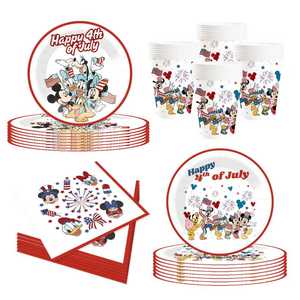 DAMAI - Juego de Artículos para Fiesta del 4 de Julio, Kit con Temática Patriótica para Decoraciones del Día de la Independencia y Día de las Elecciones, Decoraciones para Fiestas, para 8 Personas - Product Image 4