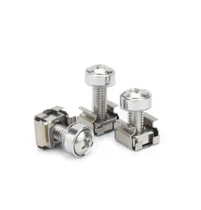 Stainless Steel Screws And Cage Nuts Cage Nut Sets M6 For Server Rack Cabinet Floating Square Nuts